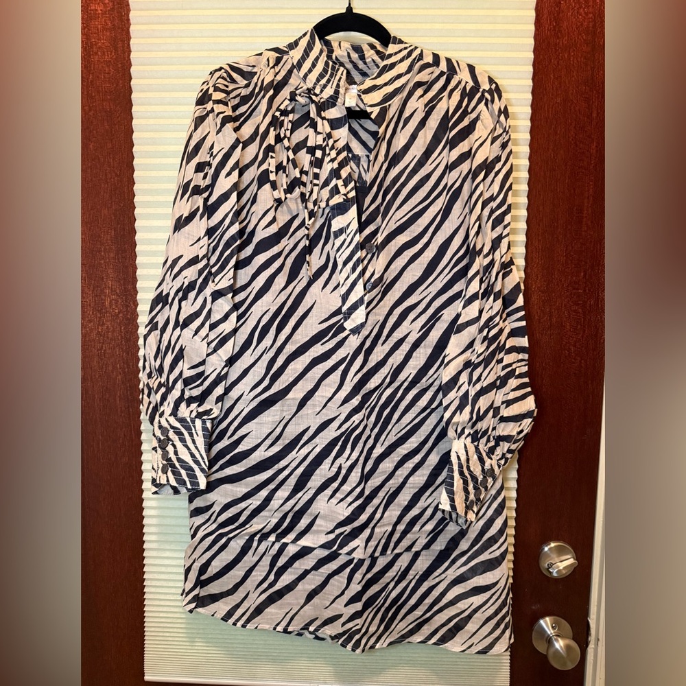 Banana Republic Zebra Patterned Tunic Dress Size Medium